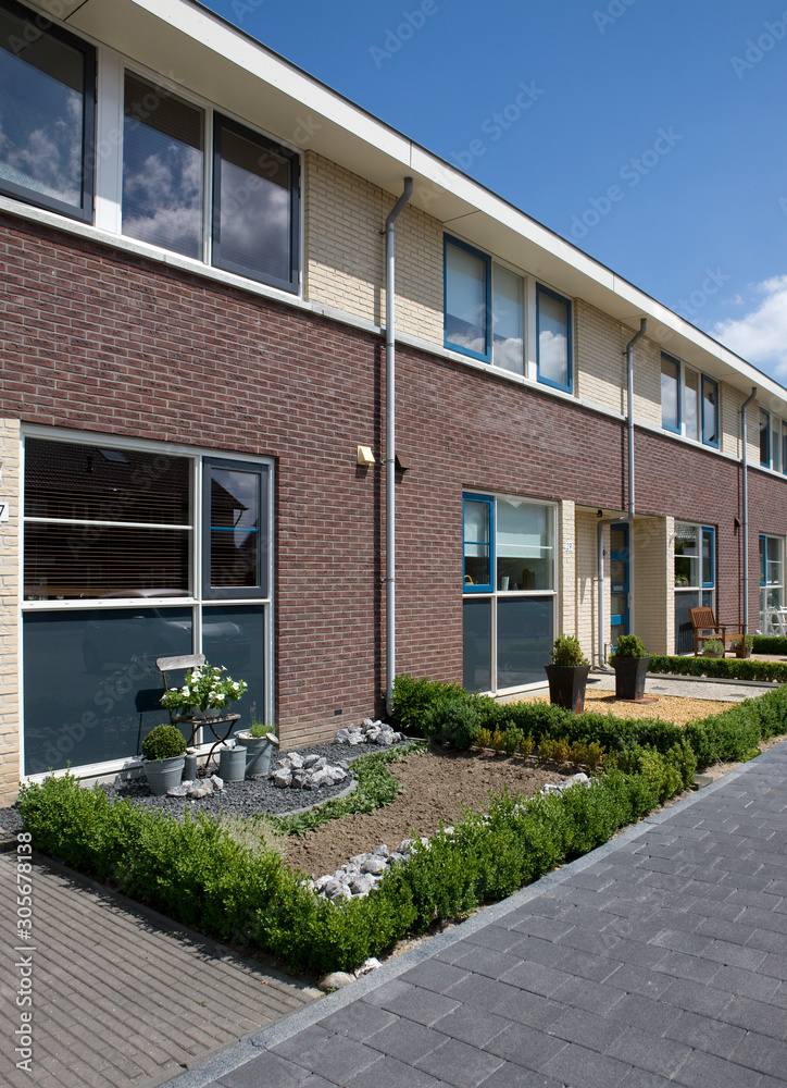 Biddinghuizen. Modern Dutch architecture. Houses. Residential housing. Netherlands. Flevopolder