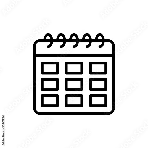 Calendar Vector Line Icons of Network and Communication. Pixel perfect.