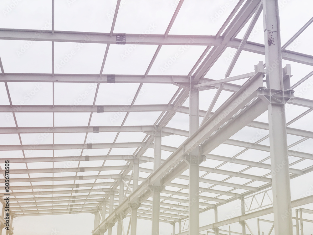 Metal frame of prefabricated multi storey building. Metal frame of prefabricated multi storey building.
