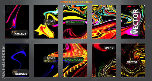 Set abstract marble modern designe.Splash acrylic colored bright liquid.With copy space.For sale flyer cover presentatiton print business cards calendars invitations sites packaging. Copy space. 