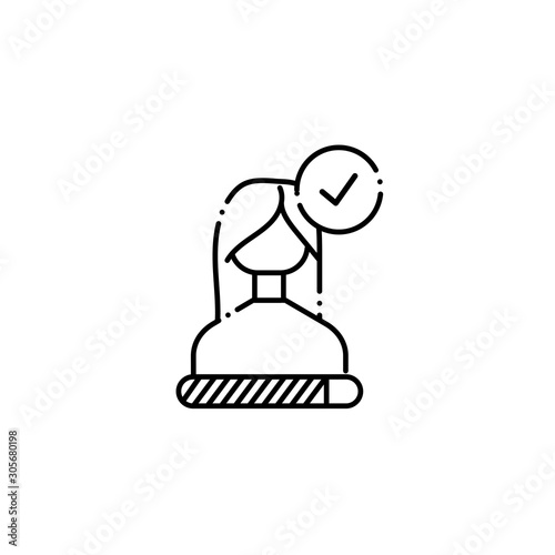 woman avatar vote accept line style icon