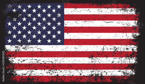 American flag in grunge style