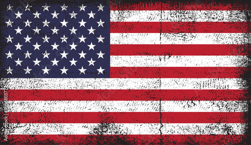 American flag in grunge style vector
