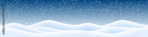 christmas landscape background with snow