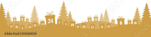advent calendar 1 to 24 on christmas presents