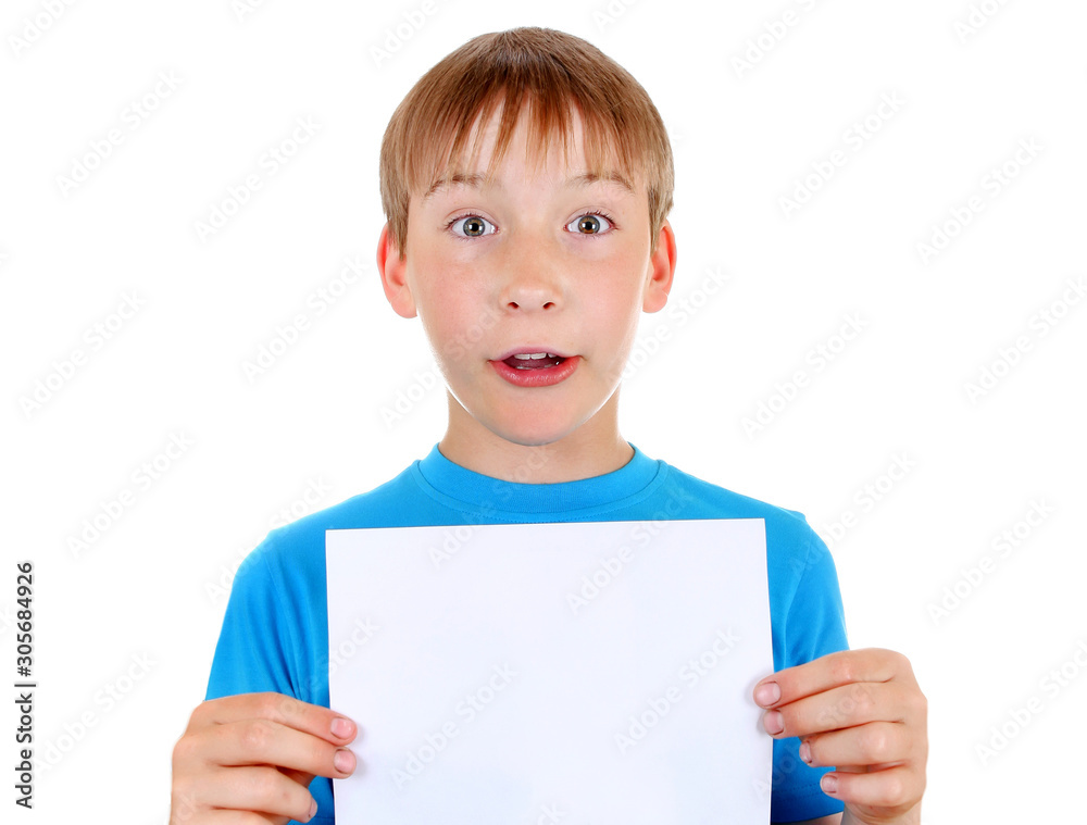 Kid with Blank Paper Kid with Blank Paper