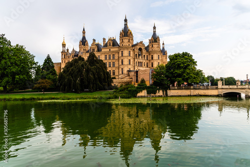 The Schwerin Castle a cloudy day of summer, Germany © jjfarq