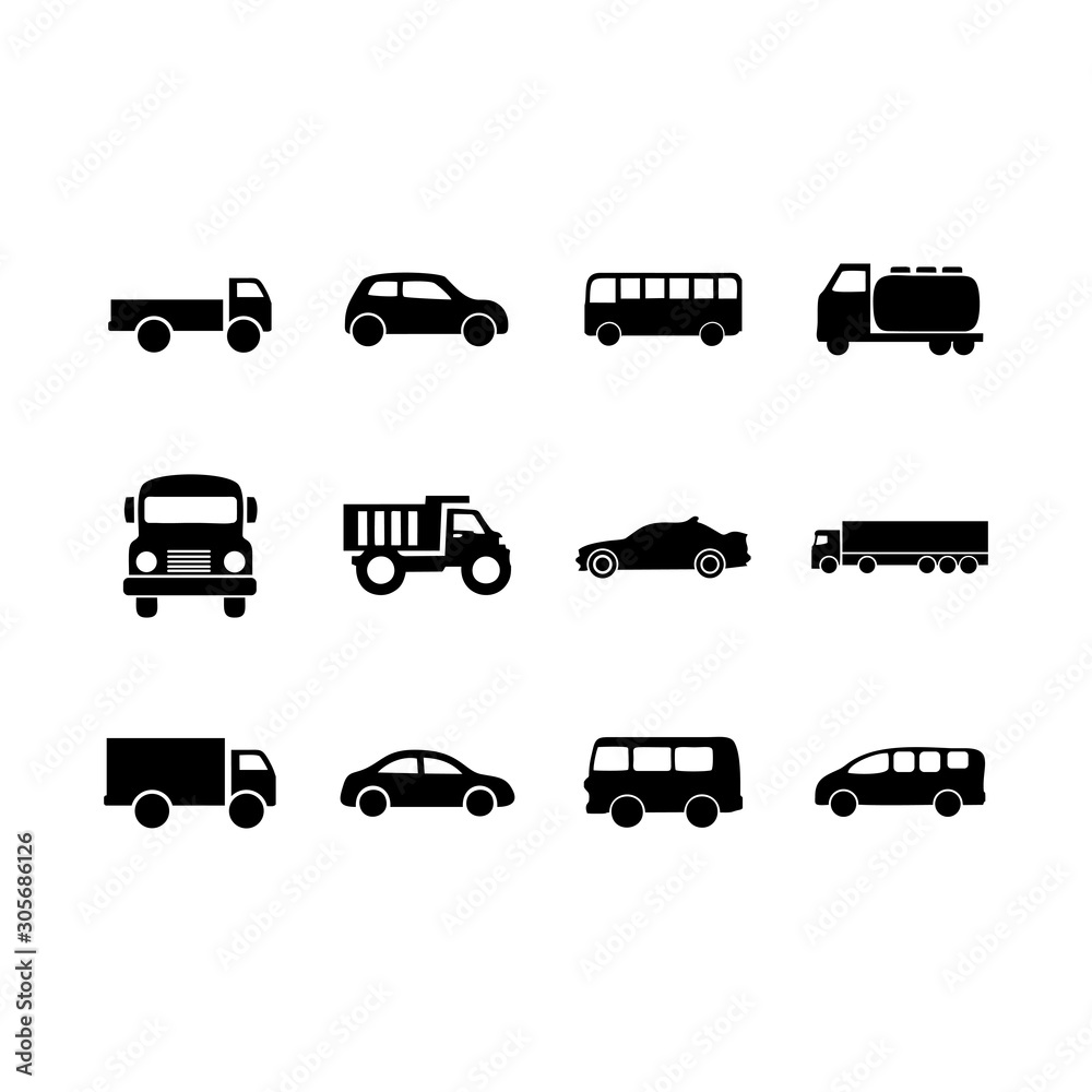 car icon, bus, ambulance icon vector design symbol 