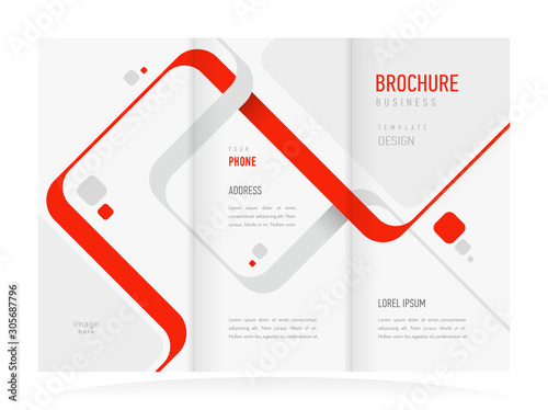 Abstract Waves Stripes Tri-fold template design vector brochure