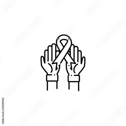 ribbon awareness vote line style icon