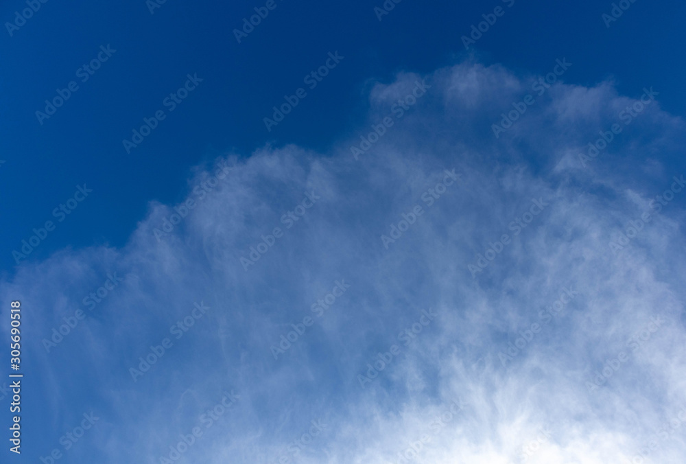 Obraz premium Blue sky with clouds on a clear day and good weather in the morning, fluffy and soft white clouds