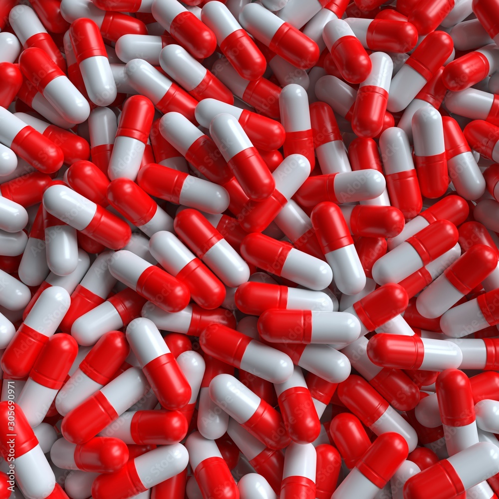 Red pills background. Abstract pharmacy template. Red pills background. Abstract pharmacy template.