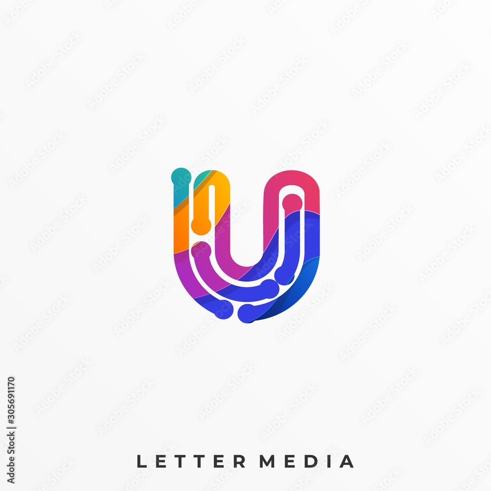 Fototapeta premium Abstract Letter Colorful Illustration Vector Design Template