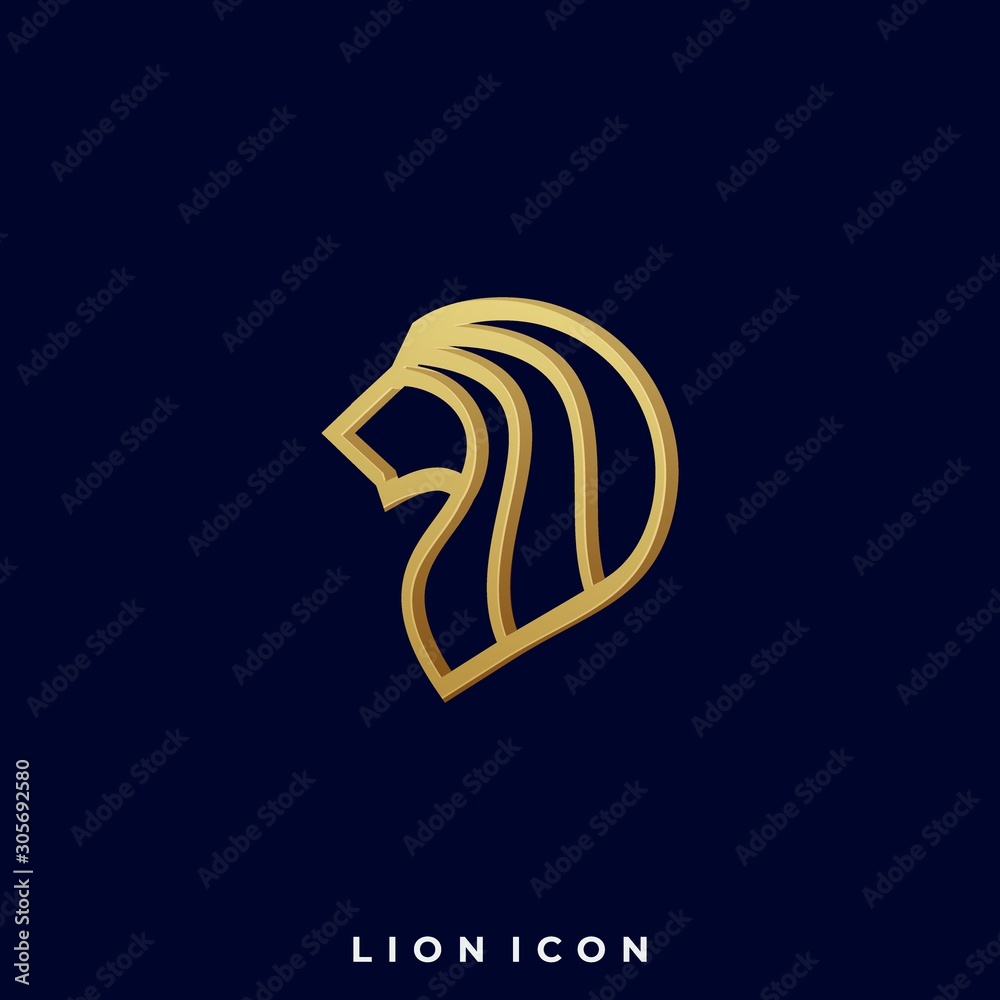 Lion Head Line Art Style Illustration Vector Template Lion Head Line Art Style Illustration Vector Template