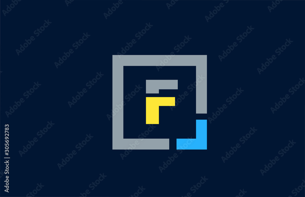 blue yellow letter F alphabet logo design icon for business blue yellow letter F alphabet logo design icon for business