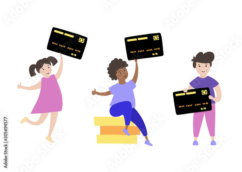 Vector child finance isolated illustration 