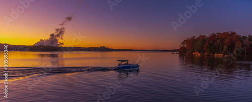 Canvas Print Sunset and Fall Colors 2019 Tega Cay, SC