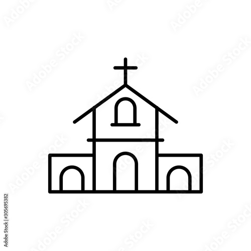 church building line style icon