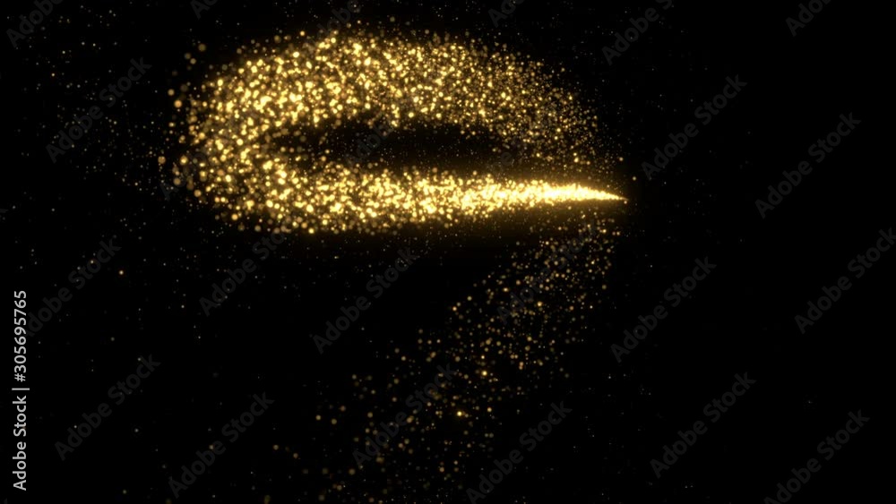 particle trail gold transition alpha matte