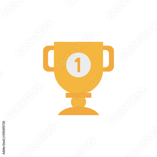trophy cup award flat style icon