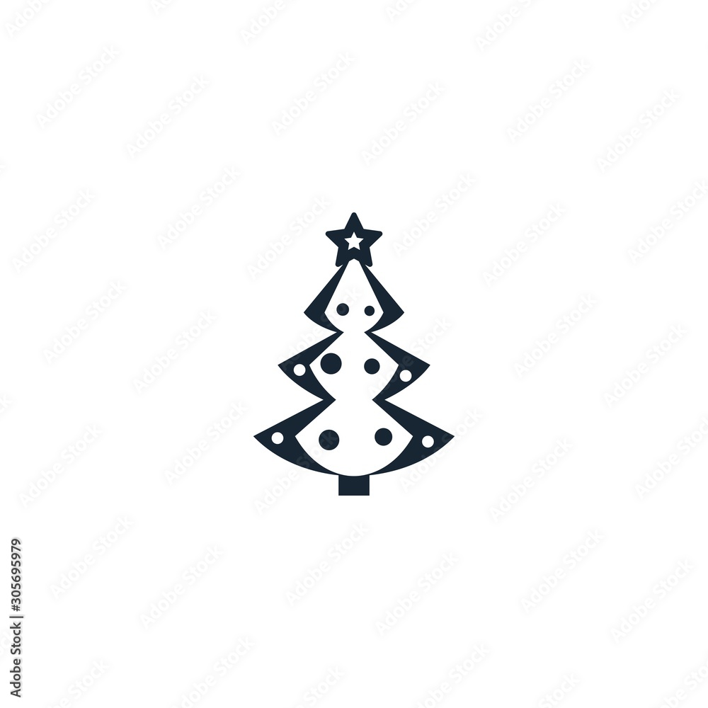 christmas tree creative icon. filled simple illustration. From Christmas icons collection. Isolated christmas tree sign on white background christmas tree creative icon. filled simple illustration. From Christmas icons collection. Isolated christmas tree sign on white background