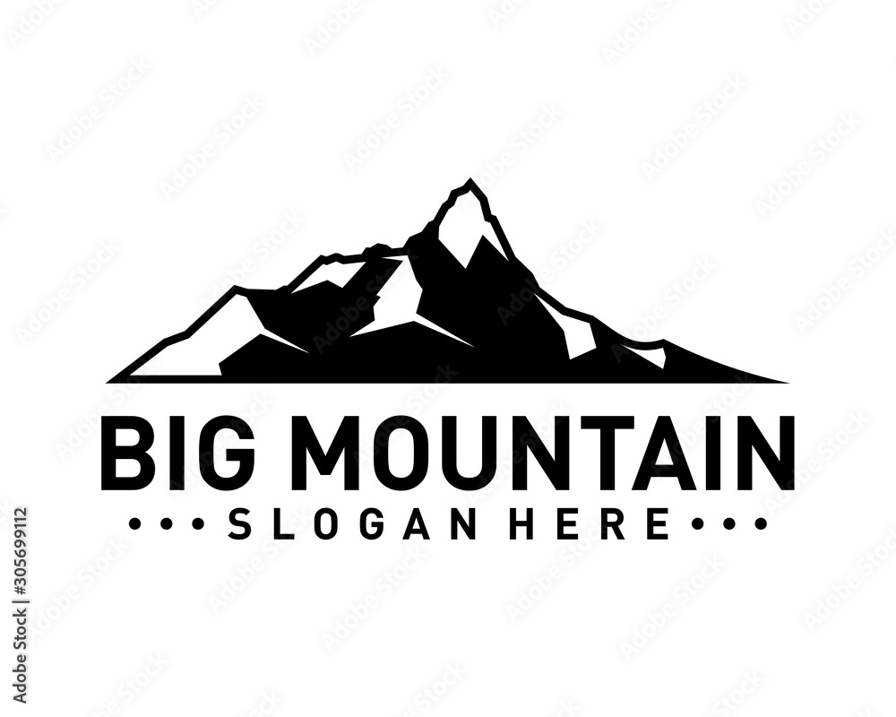 Big Mountain Logo Vector. Mountain Logo Template. Illustration