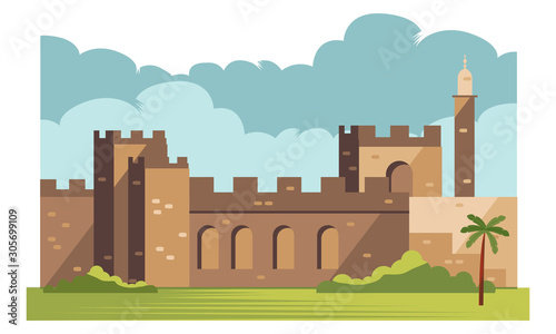 Israel Jerusalem Old City The Tower Of David vector