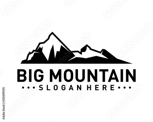 Big Mountain Logo Vector. Mountain Logo Template. Illustration