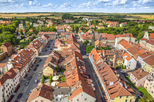 Aerial panorama of Reszel, Warmian-Masurian Voivodeship, Poland. photo