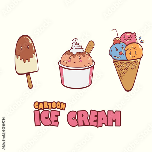Cartoon ice cream illustration
