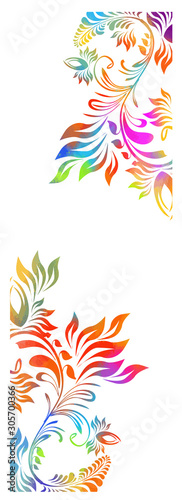 Rainbow abstract flower. Vertical background. Door design. Vector illustration © Мария Неноглядова