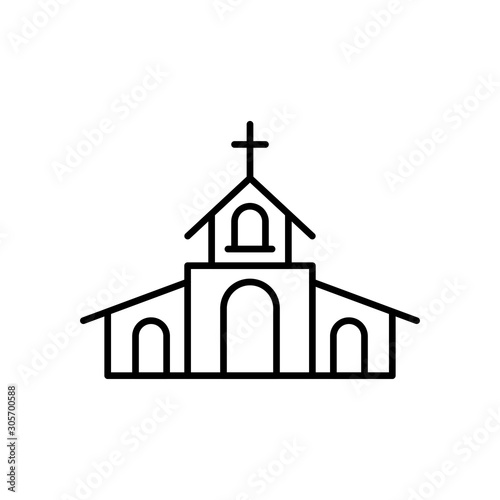 church building line style icon