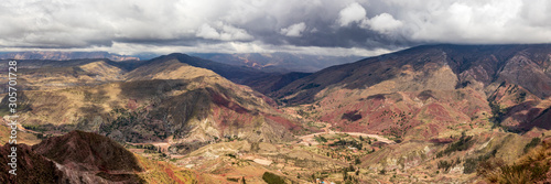 Panoramic landscape near Maragua in Bolivia.