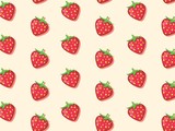 healthy cute strawberry fruit pattern wallpaper vector design