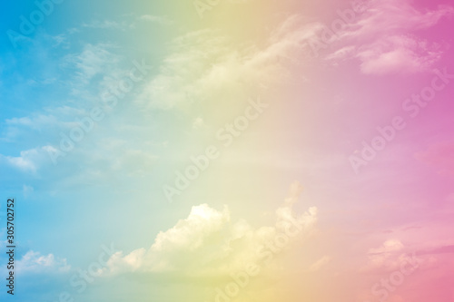 A soft fog cloud background with a pastel colored orange to blue gradient