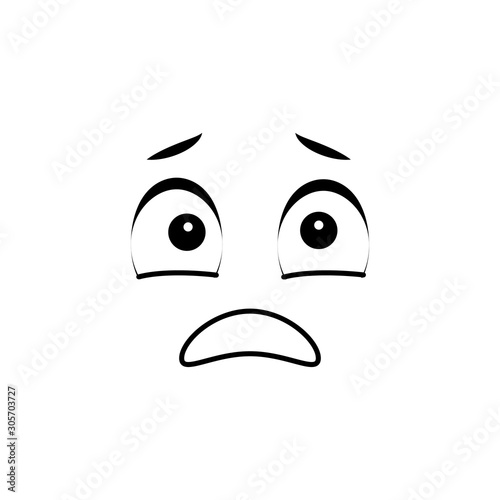 Emoji, fear icon. Simple line, outline vector of cartoon face icons for ui and ux, website or mobile application