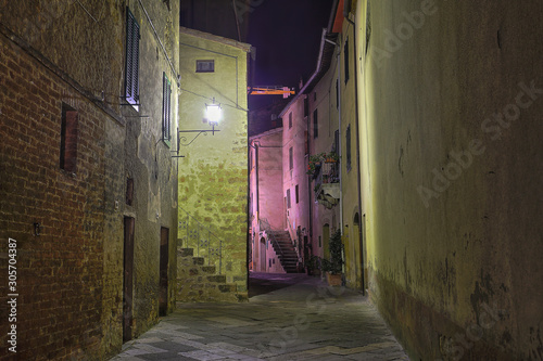 Beautiful Italian street of  small old provincial town © solstizia