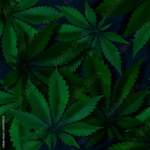 Cannabis Pattern  3D Effect