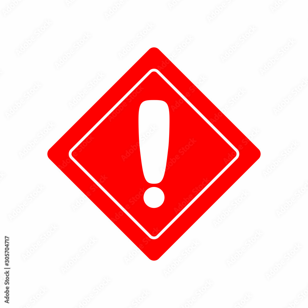 Warning or prohibiting sign with exclamation mark. Flat vector illustration.