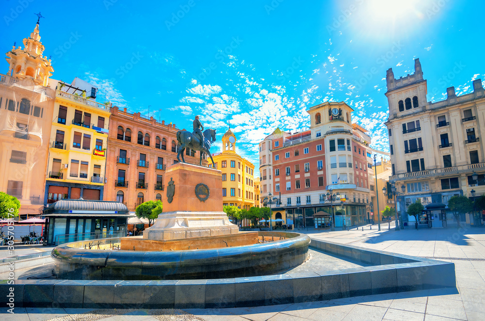 Central square of Tendillas (Plaza de las Tendillas) in Cordoba. Andalusia, Spain