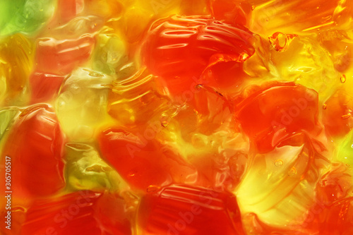 Soft fruitty jelly on white background
