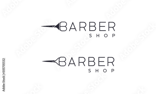Letter B for barber shop logo designs concept	