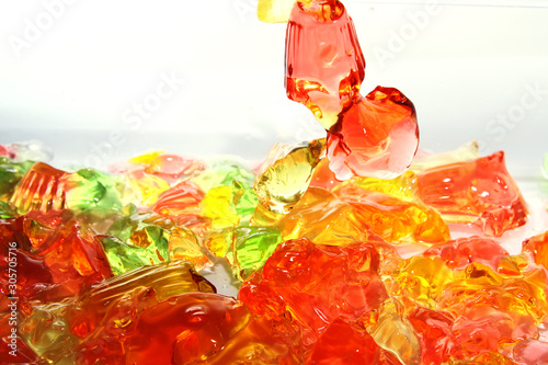 Soft fruitty jelly on white background photo