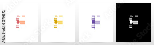 Window Blinds Letter Logo Design N