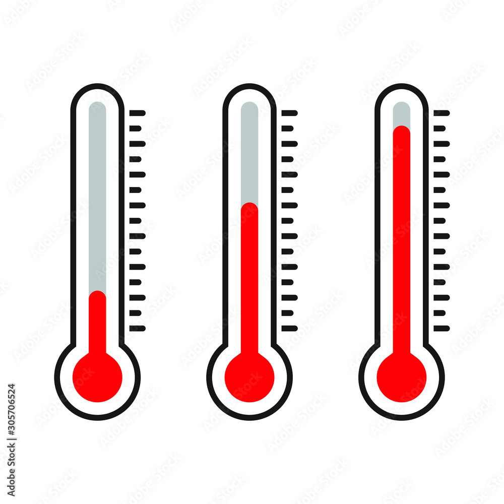 Thermometer icon, red thermometer, isolated vector illustration Stock  Vector | Adobe Stock