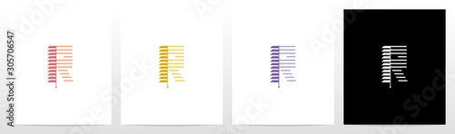 Window Blinds Letter Logo Design R