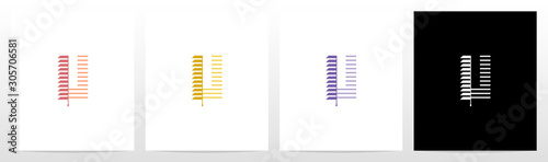 Window Blinds Letter Logo Design U