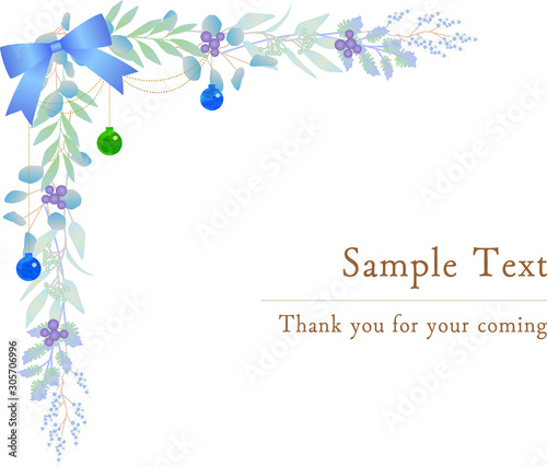クリスマスフレーム ボタニカル イラスト ブルー リボン Stock Vector Adobe Stock クリスマスフレーム ボタニカル イラスト ブルー リボン Stock Vector Adobe Stock