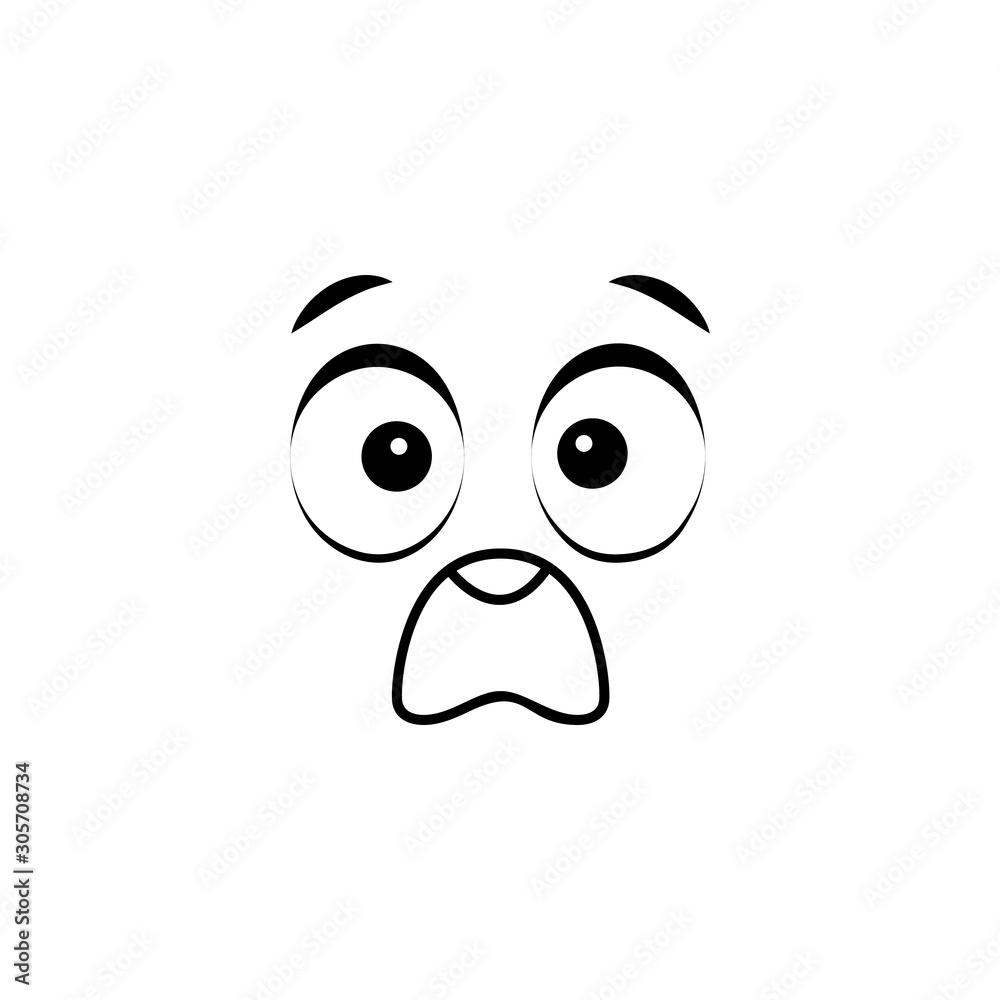 Emoji, fear icon. Simple line, outline vector of cartoon face icons for ui and ux, website or mobile application Emoji, fear icon. Simple line, outline vector of cartoon face icons for ui and ux, website or mobile application