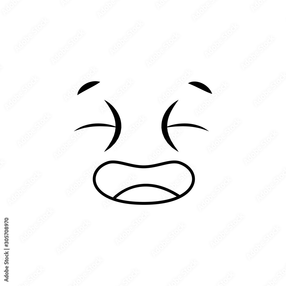 Emoji, cry icon. Simple line, outline vector of cartoon face icons for ui and ux, website or mobile application Emoji, cry icon. Simple line, outline vector of cartoon face icons for ui and ux, website or mobile application